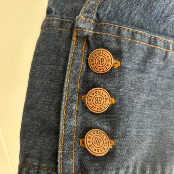 Bill Blass Jeanswear stretch button down western style jean shirt size L - Picture 10 of 14